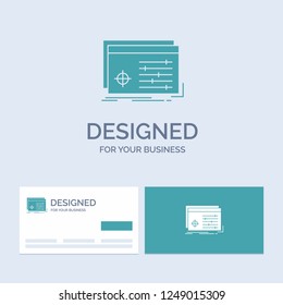 File, object, processing, settings, software Business Logo Glyph Icon Symbol for your business. Turquoise Business Cards with Brand logo template.