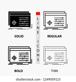 File, object, processing, settings, software Icon in Thin, Regular, Bold Line and Glyph Style. Vector illustration