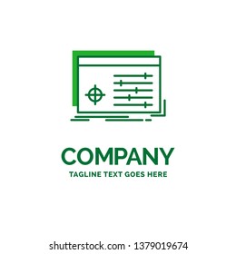 File, object, processing, settings, software Flat Business Logo template. Creative Green Brand Name Design.