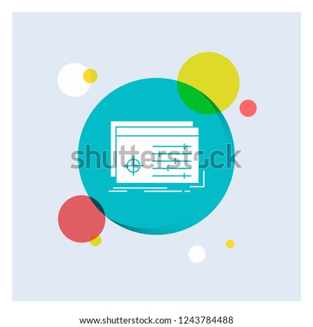 File, object, processing, settings, software White Glyph Icon colorful Circle Background