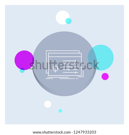 File, object, processing, settings, software White Line Icon colorful Circle Background