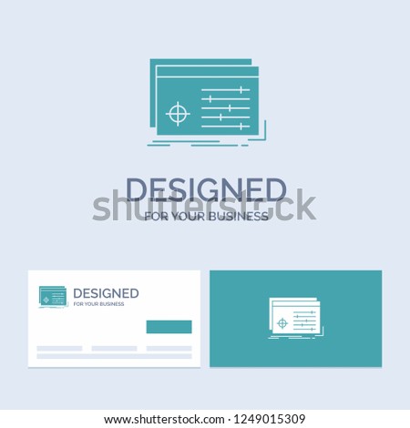 File, object, processing, settings, software Business Logo Glyph Icon Symbol for your business. Turquoise Business Cards with Brand logo template.