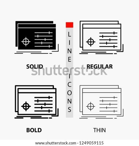 File, object, processing, settings, software Icon in Thin, Regular, Bold Line and Glyph Style. Vector illustration