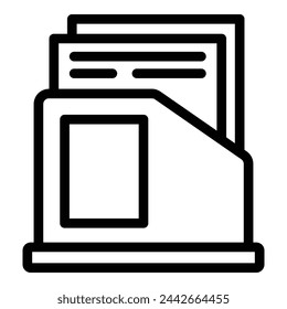 File office storage box icon outline vector. Desktop document shelf. Paperwork container item