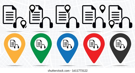 File, online, training, headphone, audio file icon in location set. Simple glyph, flat illustration element of online traning theme icons