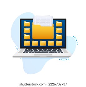 File organization. Archive Managing. Data filing. Vector stock illustration.