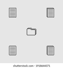 file outline icon set isolated vector illustration