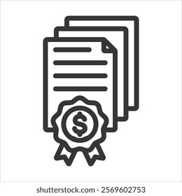 File Outline Icon Vector Illustration