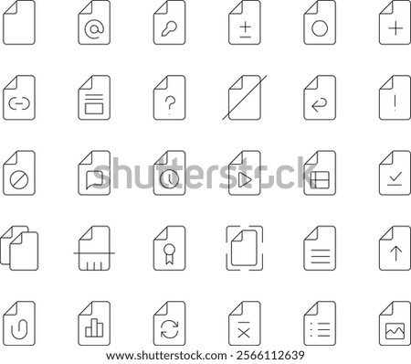 File outline vector icons pack