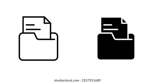 File outlined and solid icon vector collection.