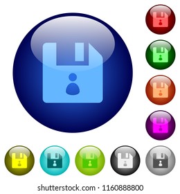 File owner icons on round color glass buttons