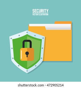 file padlock cyber security system technology icon. Colorful and flat design. Vector illustration