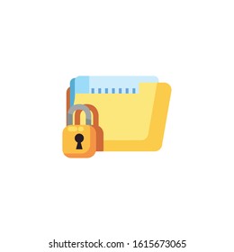 File and padlock design, Document data archive storage organize business office and information theme Vector illustration