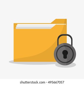 File padlock and document design