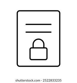 File with padlock icon on transparent background