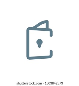 File, padlock icon vector. Flat icon illustration