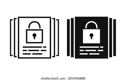 File with padlock. Password, security, protect. Document locked. Illustration vector