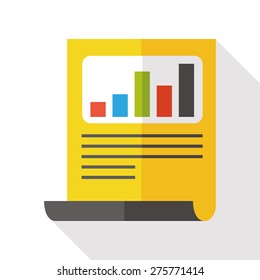 file paper flat icon with long shadow