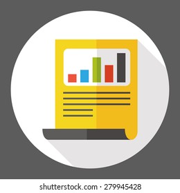 file paper flat icon with long shadow