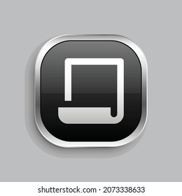 file paper line icon design. Glossy Button style rounded rectangle isolated on gray background. Vector illustration