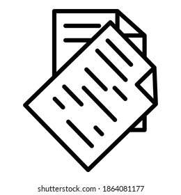 File paper report icon. Outline file paper report vector icon for web design isolated on white background