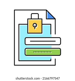 file password color icon vector. file password sign. isolated symbol illustration