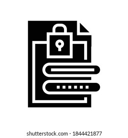 file password glyph icon vector. file password sign. isolated contour symbol black illustration