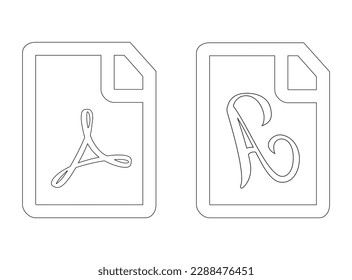 contorno de icono del botón pdf de archivo, ilustración del icono del logotipo pdf, contorno del diseño del vector del botón pdf,