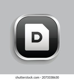 file pdf fill icon design. Glossy Button style rounded rectangle isolated on gray background. Vector illustration