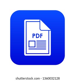 File PDF icon digital blue for any design isolated on white vector illustration