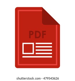 File PDF icon in flat style isolated on white background. Document type symbol vector illustration
