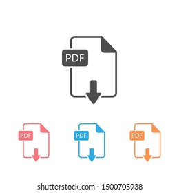 File PDF icon set. Vector illustration