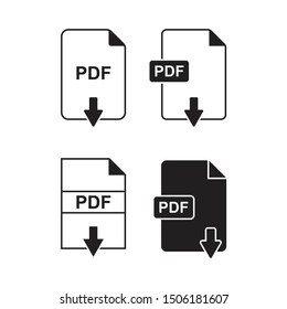 File PDF icon set. Vector illustration

