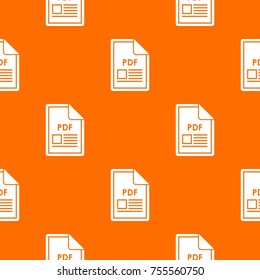 File PDF pattern repeat seamless in orange color for any design. Vector geometric illustration