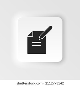 File, pencil vector icon. Simple element neumorphic style illustration File, pencil vector icon. Material concept vector illustration.