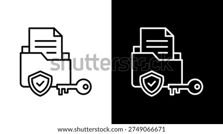 File Permission Outline White Icon Set Design