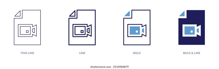 File permissions icon in 4 different styles. Thin Line, Line, Bold, and Bold Line. Duotone style. Editable stroke.