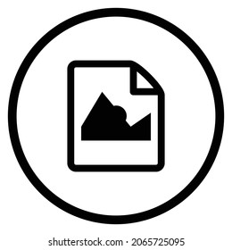 file picture Icon. Flat style Circle Shape isolated on white background. Vector illustration