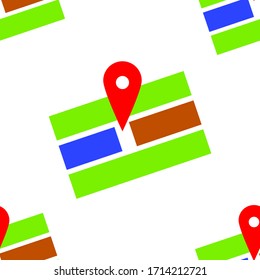File pin map location icon of vector art is in Seamless pattern