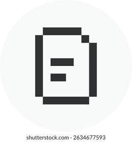 Icono de píxel de archivo, diseño de Vector de símbolo de documento de 8 bits. Grande para el App móvil, Diseño web, Anuncio, juego, etc