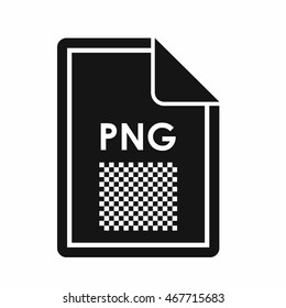 File PNG icon in simple style isolated on white background. Document type symbol