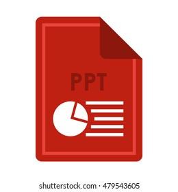 File PPT icon in flat style isolated on white background. Document type symbol vector illustration