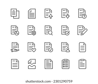 file premium line icons. Pack of outline objects for web and UIUX design. Icon collection