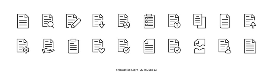 file premium line icons. Pack of outline objects for web and UIUX design. Icon collection