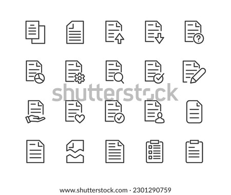 file premium line icons. Pack of outline objects for web and UIUX design. Icon collection