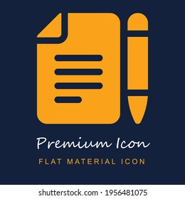 File premium material ui ux isolated vector icon in navy blue and orange colors svg