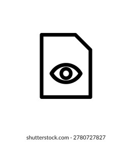 File preview icon in solid outline style symbol for document viewing