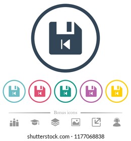File previous flat color icons in round outlines. 6 bonus icons included.