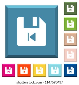 File previous white icons on edged square buttons in various trendy colors