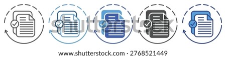 File Process icon set multiple style collection